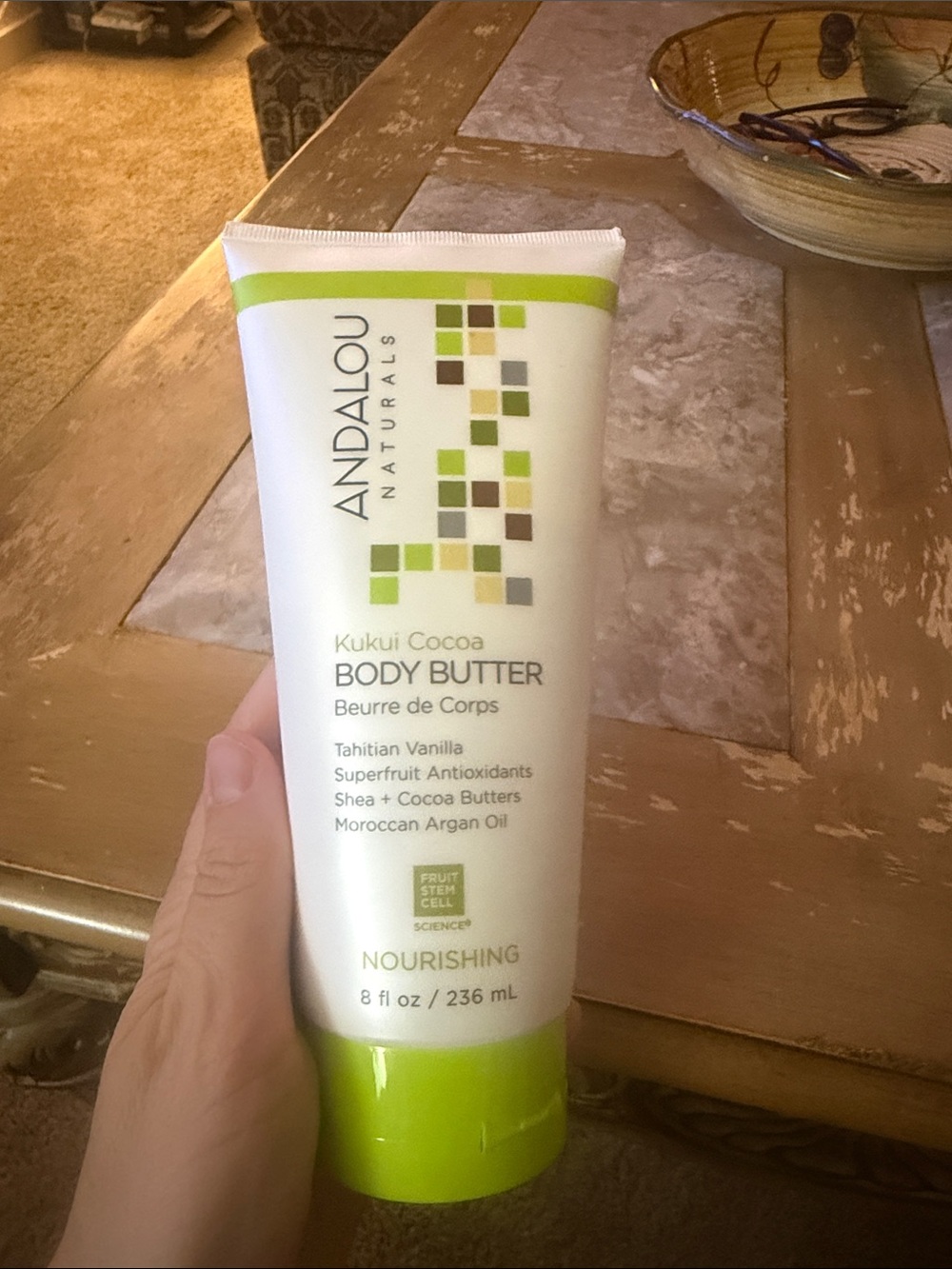 Andalou Naturals Kukui Cocoa Body Butter – Nourishing Vanilla (green/white)